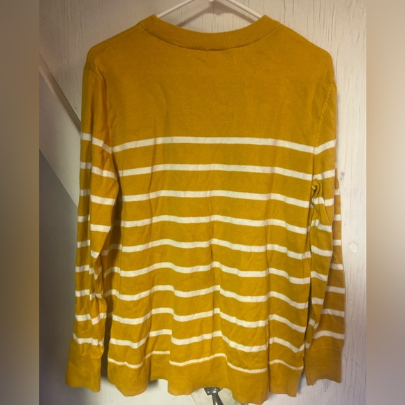 Gap mustard yellow striped casual top xl extra large - Picture 5 of 5